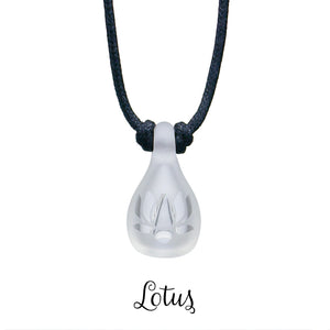 Aromatherapy Jewelry, Clear Frosted with Design - Lotus
