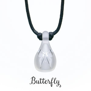 Aromatherapy Jewelry, Clear Frosted with Design - Butterfly