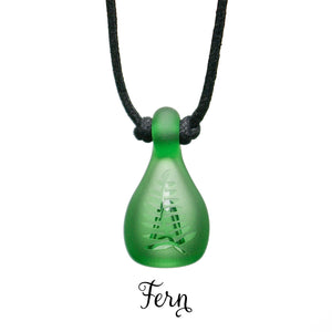 Aromatherapy Jewelry, Colored Frosted with Design - Fern