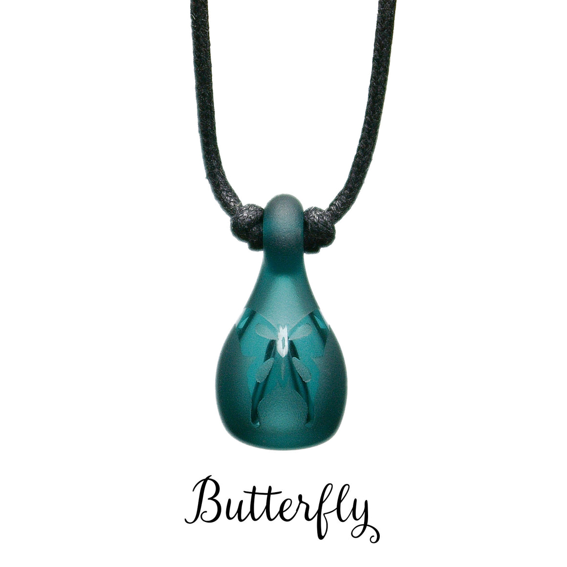 Aromatherapy Jewelry, Colored Frosted with Design - Butterfly