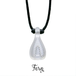 Aromatherapy Jewelry, Clear Frosted with Design - Fern