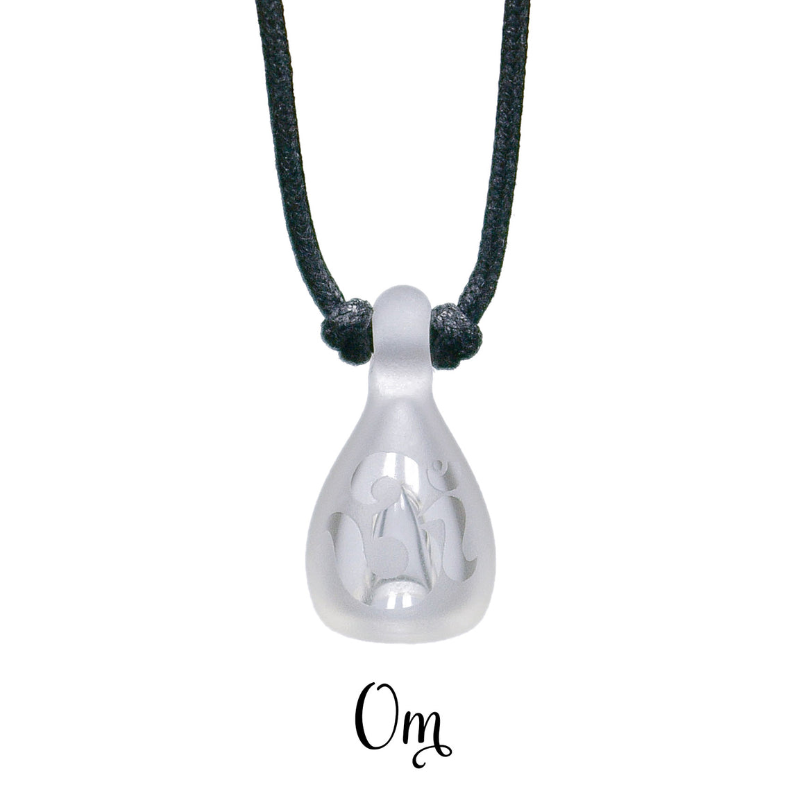 Aromatherapy Jewelry, Clear Frosted with Design - Om